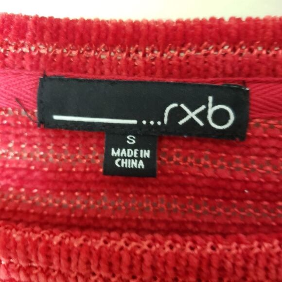 RXB RED ASYMMETRICAL SWEATER SIZE SMALL - Picture 4 of 6